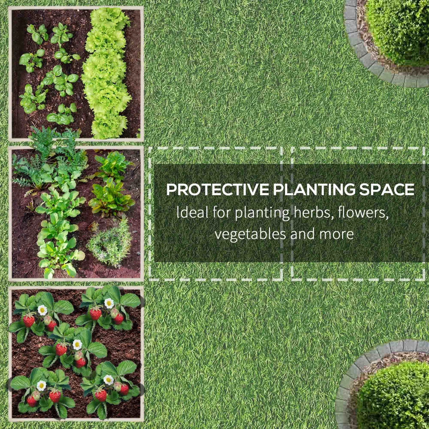 Outsunny Wooden Raised Garden Bed Kit, Elevated Planter Box With Bed Liner For Backyard, Patio To Grow Vegetables, Herbs, And Flowers, 4' X 4' X 12" 6 Outsunny Wooden Raised Garden Bed Kit, Elevated Planter Box With Bed Liner For Backyard, Patio To Grow Vegetables, Herbs, And Flowers, 4' X 4' X 12" - Image 6