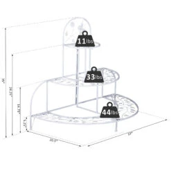 Outsunny 3' 3 Tier Metal Butterfly And Leaf Outdoor Potted Plant Stand - White -Outsunny FSqc2717e66fa8cd9