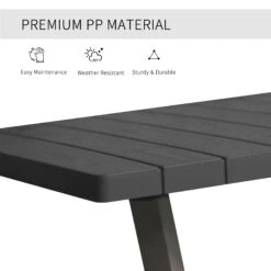 Outsunny 4-Piece Outdoor Patio Sofa Set With Weather-Fighting PP Materials, Adirondack Comfort, & Coffee Table, Black -Outsunny Fa488c17fe7f0fe8f