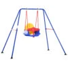 Outsunny Baby Swing Set For Backyard Indoor/Outdoor, Solid Metal Frame With Baby Seat Harness For Kid Age 6-36 Months