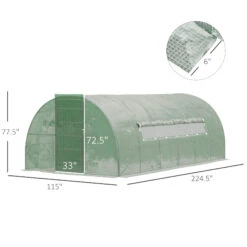 Outsunny 20' X 10' X 6.5' Large Tunnel Greenhouse With Roll-up Windows & Door, Walk-In Hoop Hot House With PE Cover, Heavy-duty Steel Frame, Green -Outsunny Fhmc171805f4ef164