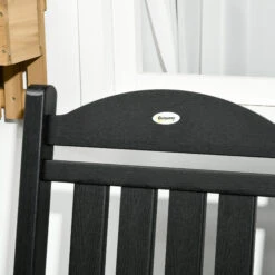 Outsunny Outdoor Rocking Chair, All Weather-Resistant HDPE Rocking Patio Chairs With Rustic High Back, Armrests, Oversized Seat And Slatted Backrest, 350lbs Weight Capacity, Black -Outsunny FwN3d6188b23232f8