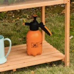 Outsunny 36" X 20" X 41" Greenhouse Raised Potted Plant Protection Box Outdoor With Openable Top, Wooden Cold Frame Orange -Outsunny Fwzbba17e684422b3