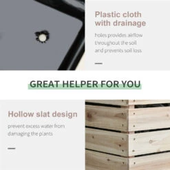 Outsunny 4PCS Wooden Raised Beds For Garden, DIY Shape Elevated Planter Box Kit With Bed Liner For Flowers Vegetables, Outdoor Indoor Planting Box Container -Outsunny FzRc3217ed30ddb52