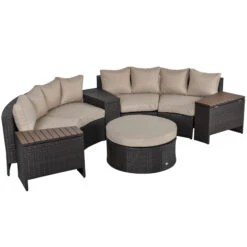 Outsunny 8 Piece Outdoor Rattan Sofa, Half Round Patio Furniture Set With Side Tables, Umbrella Hole, And Cushions, Beige 23 Outsunny 8 Piece Outdoor Rattan Sofa, Half Round Patio Furniture Set With Side Tables, Umbrella Hole, And Cushions, Beige -Outsunny G3Zdaa17fbb193a84