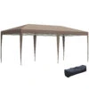 Outsunny 19' X 10' Outdoor Gazebo Pop Up Canopy Party Tent With Carrying Bag, Coffee