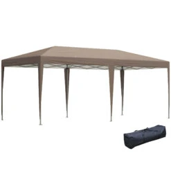 Outsunny 19' X 10' Outdoor Gazebo Pop Up Canopy Party Tent With Carrying Bag, Coffee