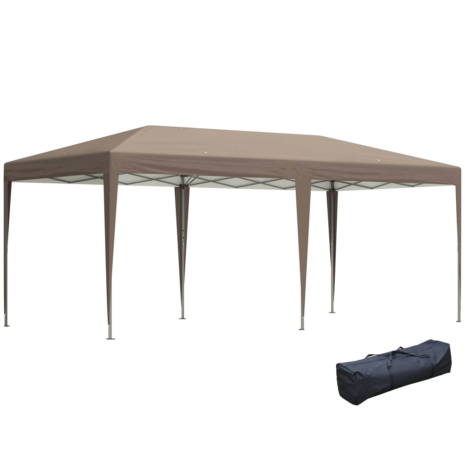 Outsunny 19' X 10' Outdoor Gazebo Pop Up Canopy Party Tent With Carrying Bag, Coffee 1 Outsunny 19' X 10' Outdoor Gazebo Pop Up Canopy Party Tent With Carrying Bag, Coffee