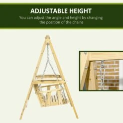 Outsunny 2-Seat Porch Swing Loveseat With Stand And Side Tables, Wooden Patio Swing Chair, For Garden, Poolside, Backyard 13 Outsunny 2-Seat Porch Swing Loveseat With Stand And Side Tables, Wooden Patio Swing Chair, For Garden, Poolside, Backyard -Outsunny Gj788c188c26eb89e