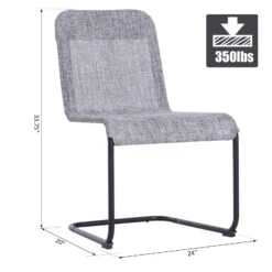 Outsunny Mesh Sling Mesh Fabric Bow Dining Chair Set Of 2 - Grey -Outsunny GlA02017e678d0c52
