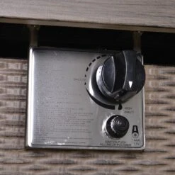 Outsunny 42" Propane Fire Pit Table, 50,000 BTU Wicker-effect Auto-Ignition Gas Fireplace Fire Pits With Ceramic Tabletop, Steel Base, Lid, Lava Rocks And Cover, CSA Certification, Grey -Outsunny GnNb5917e67c3f23b