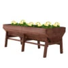 Outsunny Raised Garden Bed Wood Elevated Garden Plant Bed W/ Growing Space & Great Breathability, Brown