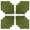 Outsunny 12 Piece Artificial Boxwood Privacy Fence Screen, 20" X 20" Faux Hedge Greenery Wall Decoration, UV Protected Indoor Outdoor Garden Décor With Milan Leaf And White Flowers