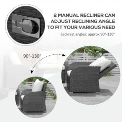 Outsunny 6-Piece Outdoor Rattan Patio Sectional Sofa Set With 3-Seat Couch, 2 Recliners, 2 Ottoman Footrests, & Coffee Table Conversation Set, Off-White 14 Outsunny 6-Piece Outdoor Rattan Patio Sectional Sofa Set With 3-Seat Couch, 2 Recliners, 2 Ottoman Footrests, & Coffee Table Conversation Set, Off-White -Outsunny Gzjb1017fae7c6a7a