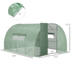 Outsunny 13' X 10' X 7' Large Walk-in Tunnel Greenhouse, Portable Garden Planting Hot House With PE Cover, Green -Outsunny H2Zc1718243e744e7