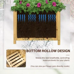 Outsunny Wooden Raised Garden Bed, Planter With Trellis For Vine Climbing And Vegetables, Herbs, And Flowers Growing 13 Outsunny Wooden Raised Garden Bed, Planter With Trellis For Vine Climbing And Vegetables, Herbs, And Flowers Growing -Outsunny H5988c18528d35191