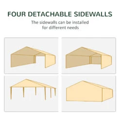 Outsunny 10' X 20' Party Tent, Outdoor Wedding Canopy & Gazebo With 6 Removable Sidewalls, Shade Shelter For Events, BBQs, White -Outsunny HC7a09187b210520c