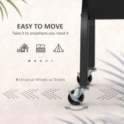 Outsunny Backyard Charcoal BBQ Grill & Smoker Combo Automatic Charcoal BBQ Rotisserie Grill 110lbs Lamb Hog Spit Roaster -Outsunny HFS75618166643b38