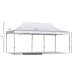 Outsunny 10' X 20' Pop Up Canopy Tent With Sidewalls & Doors, Instant Tents For Parties With Wheeled Carry Bag, Height Adjustable, For Outdoor, Garden, Patio, White -Outsunny HJLc1718064705f59