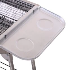 Outsunny Charcoal Barbecue Grill Stainless Steel Portable Folding Charcoal BBQ Grill Stainless Steel Camp Picnic Cooker -Outsunny Ha876517e671f3198