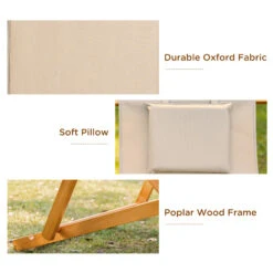 Outsunny Folding Patio Chaise Lounge Chair W/ 3-Position Adjustable Backrest Beige -Outsunny Hcl88c17f2768d644