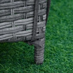 Outsunny Wicker Chaise Lounge, 4 Position Adjustable Backrest And Cushions Outdoor Lounge Chair PE Rattan Sun Lounger For Poolside, Balcony Or Garden, Dark Grey -Outsunny Hjp12217ed369690f