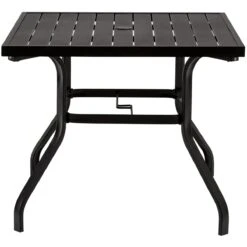 Outsunny 5-Piece Outdoor Patio Table Dining Set With 4 Stackable Chairs, Durable Steel Design & Middle Umbrella Hole -Outsunny Hlw2d817e6a0ded86