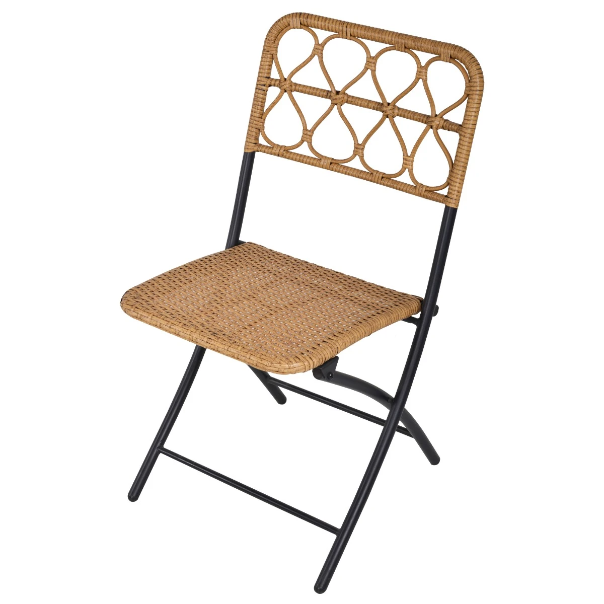 Outsunny 3 PCS Rattan Wicker Bistro Set With Easy Folding, Hand Woven Rattan Coffee Table And Chairs For Outdoor Lawn, Pool, Balcony & Garden, Natural 8 Outsunny 3 PCS Rattan Wicker Bistro Set With Easy Folding, Hand Woven Rattan Coffee Table And Chairs For Outdoor Lawn, Pool, Balcony & Garden, Natural - Image 8