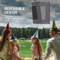 Outsunny Reversible Outdoor Rug Carpet, 9' X 12' Waterproof Plastic Straw Rug, Portable RV Camping Rugs With Carry Bag, Large Floor Mat For Backyard, Deck, Picnic, Beach, Black & Gray Border 13 Outsunny Reversible Outdoor Rug Carpet, 9' X 12' Waterproof Plastic Straw Rug, Portable RV Camping Rugs With Carry Bag, Large Floor Mat For Backyard, Deck, Picnic, Beach, Black & Gray Border -Outsunny Hwmb101855b4080f9