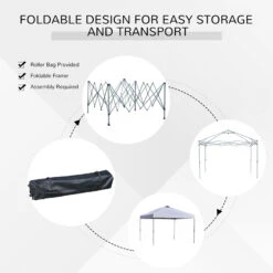 Outsunny 10' X 10' Pop Up Canopy Tent, Instant Sun Shelter With 3-Level Adjustable Height, Top Vents And Wheeled Carry Bag For Outdoor, Garden, Patio, White -Outsunny I5Ba09183caee1a0c