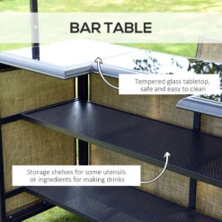 Outsunny 3 Piece Outdoor Bar Set For 2 With Canopy, Rectangular Table With Storage Shelves & Two Bar Chairs, Breathable Mesh 17 Outsunny 3 Piece Outdoor Bar Set For 2 With Canopy, Rectangular Table With Storage Shelves & Two Bar Chairs, Breathable Mesh -Outsunny IIC88c1813d2a5f08