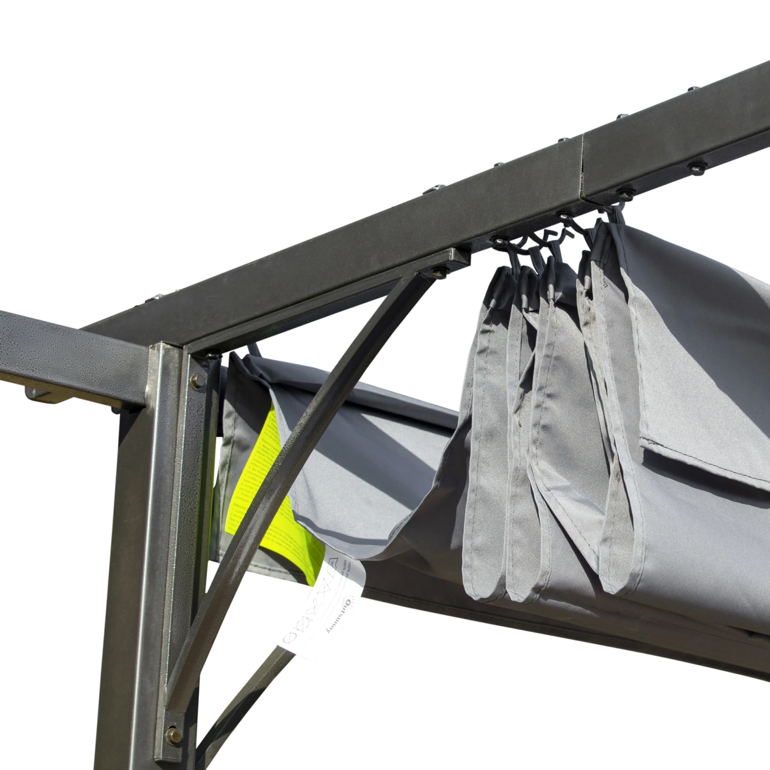 Outsunny 10' X 10' Outdoor Retractable Pergola Canopy, Metal Patio Shade Shelter For Backyard, Porch Party, Garden, Grill Gazebo, Gray 8 Outsunny 10' X 10' Outdoor Retractable Pergola Canopy, Metal Patio Shade Shelter For Backyard, Porch Party, Garden, Grill Gazebo, Gray - Image 8