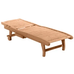 Outsunny Outdoor Chaise Lounge Pool Chair, Built-In Table, Reclining Backrest For Sun Tanning/Sunbathing, Rolling Wheels, Red Wood Look -Outsunny IS5fc917f73b42fdc