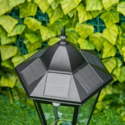 Outsunny 22" Outdoor Solar Lamp Post Light, All Weather Protection For Backyard, Black -Outsunny Ie93d617fae7c82cf