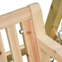 Outsunny Wooden Porch Swing Bench, 2-Seater Outdoor Swing Glider With Adjustable Canopy, Adjustable Hanging Chains, A-Frame, For Garden, Poolside, Backyard, Brown -Outsunny Ij1a5b17e6a32859b