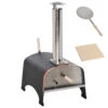 Outsunny Outdoor Pizza Oven, Portable Pellet Wood Fired Pizza Maker, 12" Stainless Steel Pizza Grill With Stone And Peel Accessories For Outside, Backyard, Outdoor Kitchen