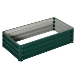 Outsunny 49" X 26" X 12" Backyard Galvanized Metal Raised Garden Bed - Green