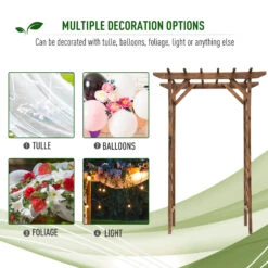 Outsunny Outdoor Garden Arch Arbor Trellis Wooden Wedding Gateway Lawn Yard Decor -Outsunny J0z73f17e680d3e5b