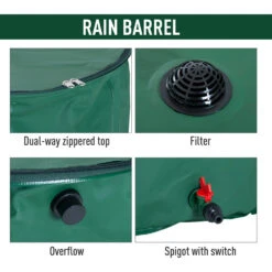 Outsunny 80 Gallon Rainwater Harvesting System Collection Tank With Collapsible Runoff -Outsunny JBse2c17e671f25a9