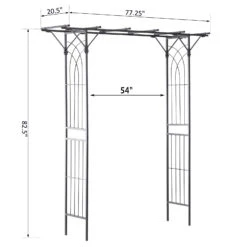 Outsunny 82'' Decorative Metal Garden Trellis Arch With Durable Steel Tubing & Elegant Scrollwork, Perfect For Weddings -Outsunny JDCc1717f7d5464a3