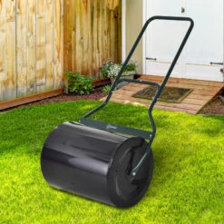 Outsunny 20-Inch Push/Tow Behind Lawn Roller Filled With 16 Gal Water Or Sand, Perfect For Flattening Sod In The Garden -Outsunny JKn6ff17fe7f9a0a0