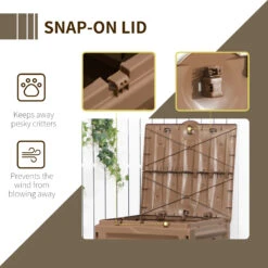 Outsunny Garden Compost Bin, 120 Gallon (450L) Garden Composter, BPA Free, With 80 Vents And 2 Sliding Doors, Lightweight & Sturdy, Fast Creation Of Fertile Soil, Brown -Outsunny JWU756188c3b87045