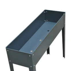 Outsunny 39" X 12" X 32" Metal Raised Garden Bed Planter Box With Durable Material & 3 Bottom Drain Holes, Dark Grey -Outsunny JsF6d117e671f24b3
