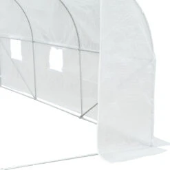 Outsunny 11.5' X 10' X 6.5' Outdoor Walk-In Tunnel Greenhouse Hot House With Roll-up Windows, Zippered Door, PE Cover, White -Outsunny K1nd4d18136d0bb2e