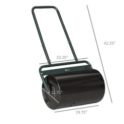 Outsunny 20-Inch Push/Tow Behind Lawn Roller Filled With 10 Gal Water Or Sand, Perfect For Flattening Sod In The Garden -Outsunny KGYc1717fe87ac946