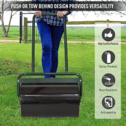 Outsunny 20-Inch Push/Tow Behind Lawn Roller Filled With 10 Gal Water Or Sand, Perfect For Flattening Sod In The Garden -Outsunny KHPa0917fe87ac946