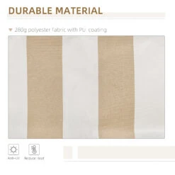 Outsunny 12' X 10' Retractable Awning Patio Awnings Sun Shade Shelter With Manual Crank Handle, 280g/m² UV & Water-Resistant Fabric And Aluminum Frame For Deck, Balcony, Yard, Beige And White -Outsunny KQia09181a40ad369