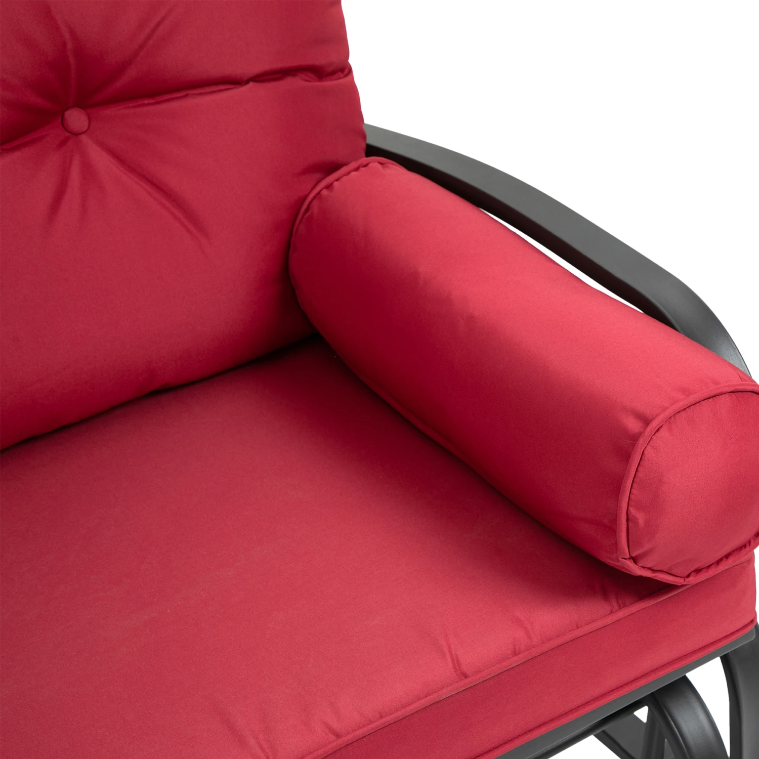 Outsunny 2-Person Outdoor Glider Chair, Patio Double Rocking Loveseat W/ Cushions, Red 8 Outsunny 2-Person Outdoor Glider Chair, Patio Double Rocking Loveseat W/ Cushions, Red - Image 8