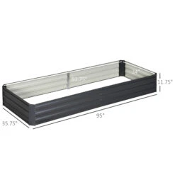 Outsunny 7.9' X 3' X 1' Galvanized Raised Garden Bed, Metal Elevated Planter Box, Easy DIY And Cleaning For Growing Flowers, Herbs, Succulents, Gray -Outsunny Kgv8b217e688d6351