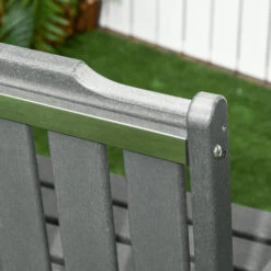 Outsunny Outdoor Bench For Two Person, Waterproof HDPE Garden Bench With Slatted Backrest And Seat, Patio Loveseat With Armrests For Lawn, Yard, Balcony, Porch, Dark Gray -Outsunny Klw756185a459c80b